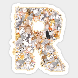 cat letter R(the cat forms the letter R) Sticker